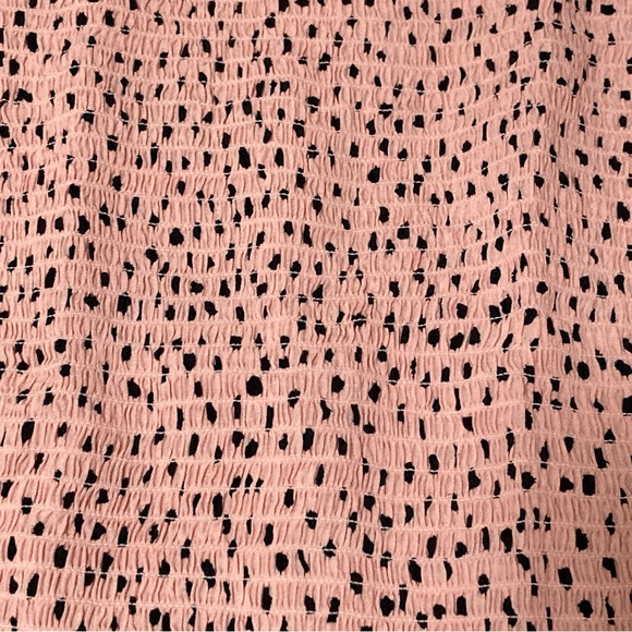 beachlunchlounge New Lauren Polka Dot Rayon Smocked Top S/P Pink - Picture 7 of 16